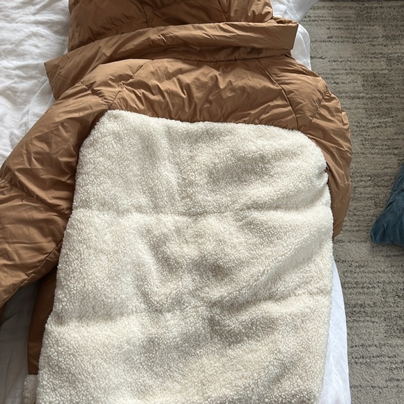 Orolay Fleece Teddy Puffer Hooded Zip Up Jacket Tan Small - Picture 5 of 6